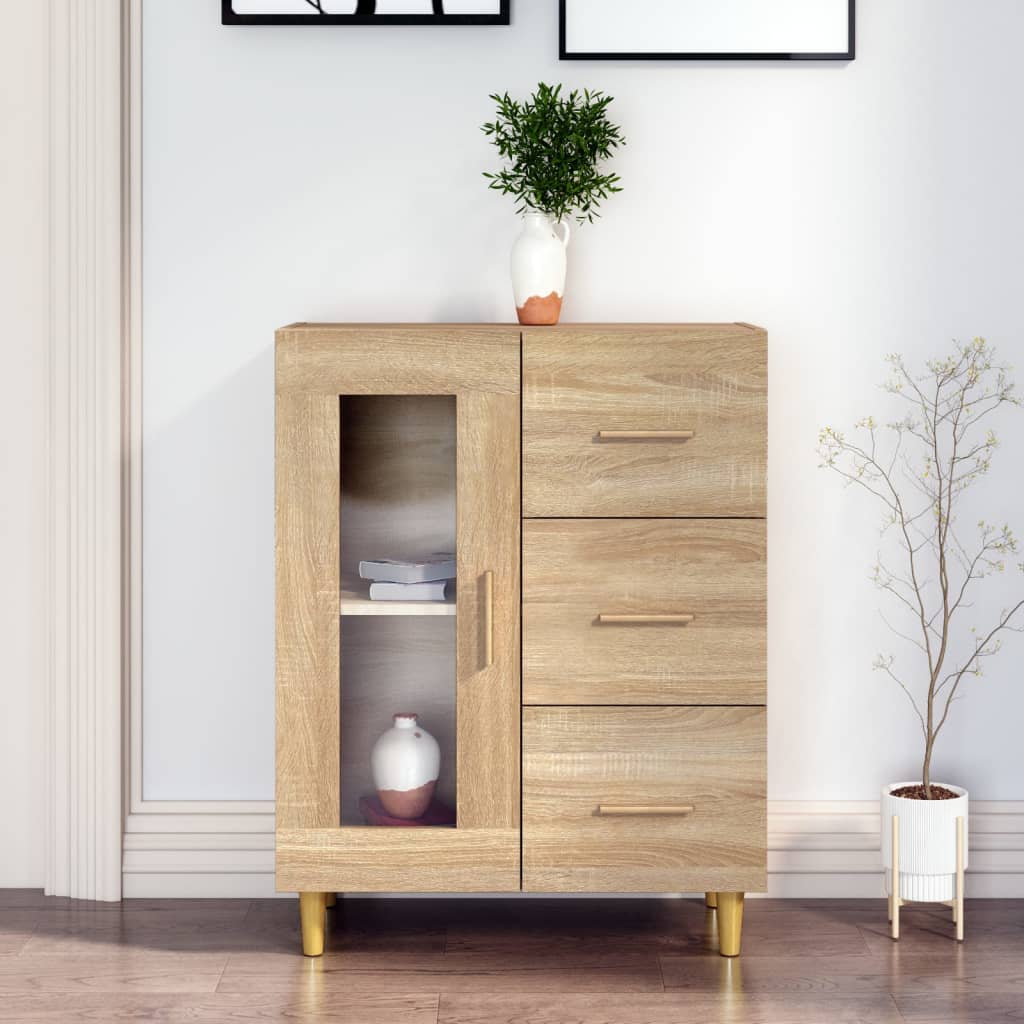 Buffet chêne sonoma 69,5x34x90 cm bois d'ingénierie - XIOS