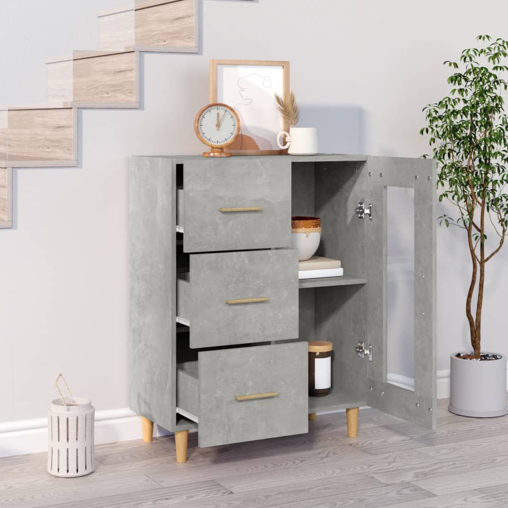Buffet gris béton 69,5x34x90 cm bois d'ingénierie - XIOS