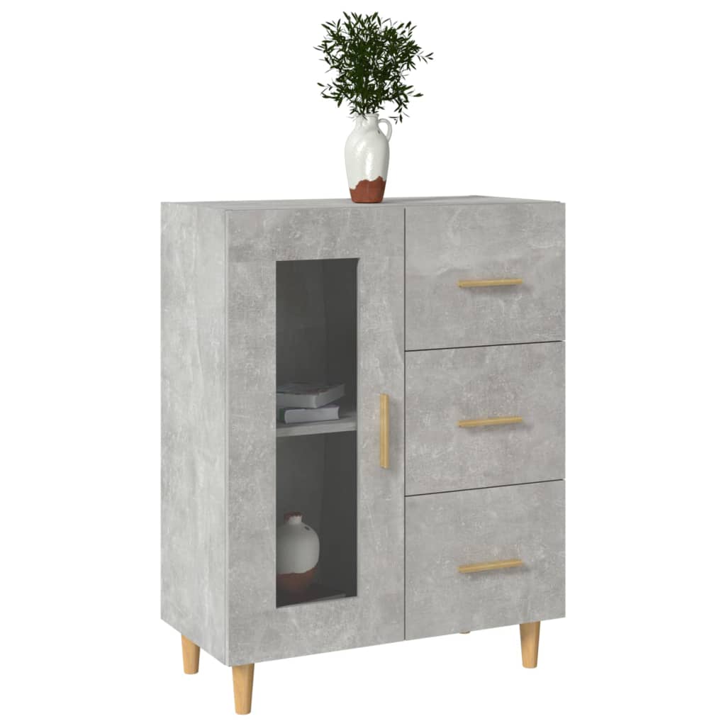 Buffet gris béton 69,5x34x90 cm bois d'ingénierie - XIOS