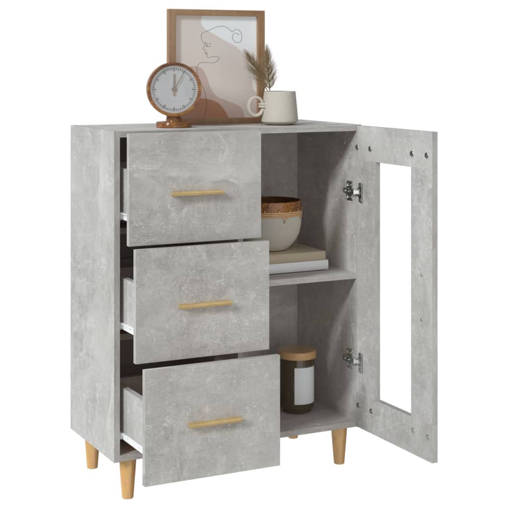 Buffet gris béton 69,5x34x90 cm bois d'ingénierie - XIOS