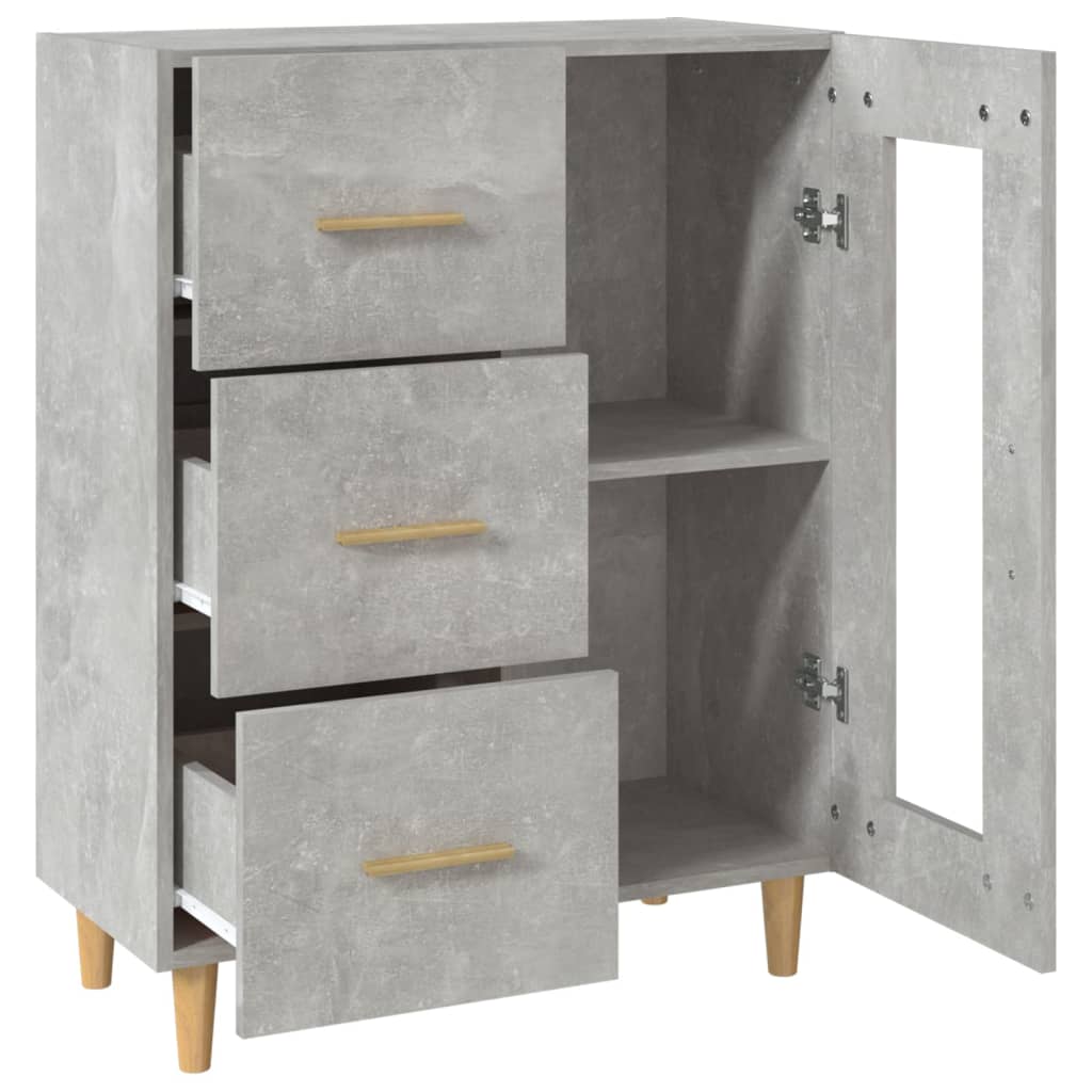 Buffet gris béton 69,5x34x90 cm bois d'ingénierie - XIOS