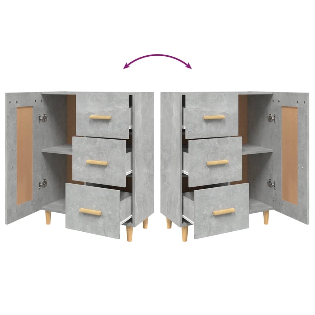 Buffet Gris béton 69,5x34x90 cm Bois d'ingénierie - XIOS