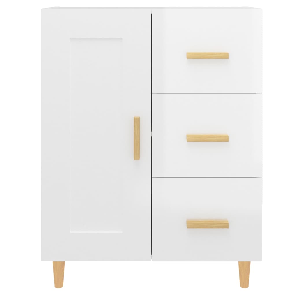 Buffet Blanc brillant 69,5x34x90 cm Bois d'ingénierie - XIOS