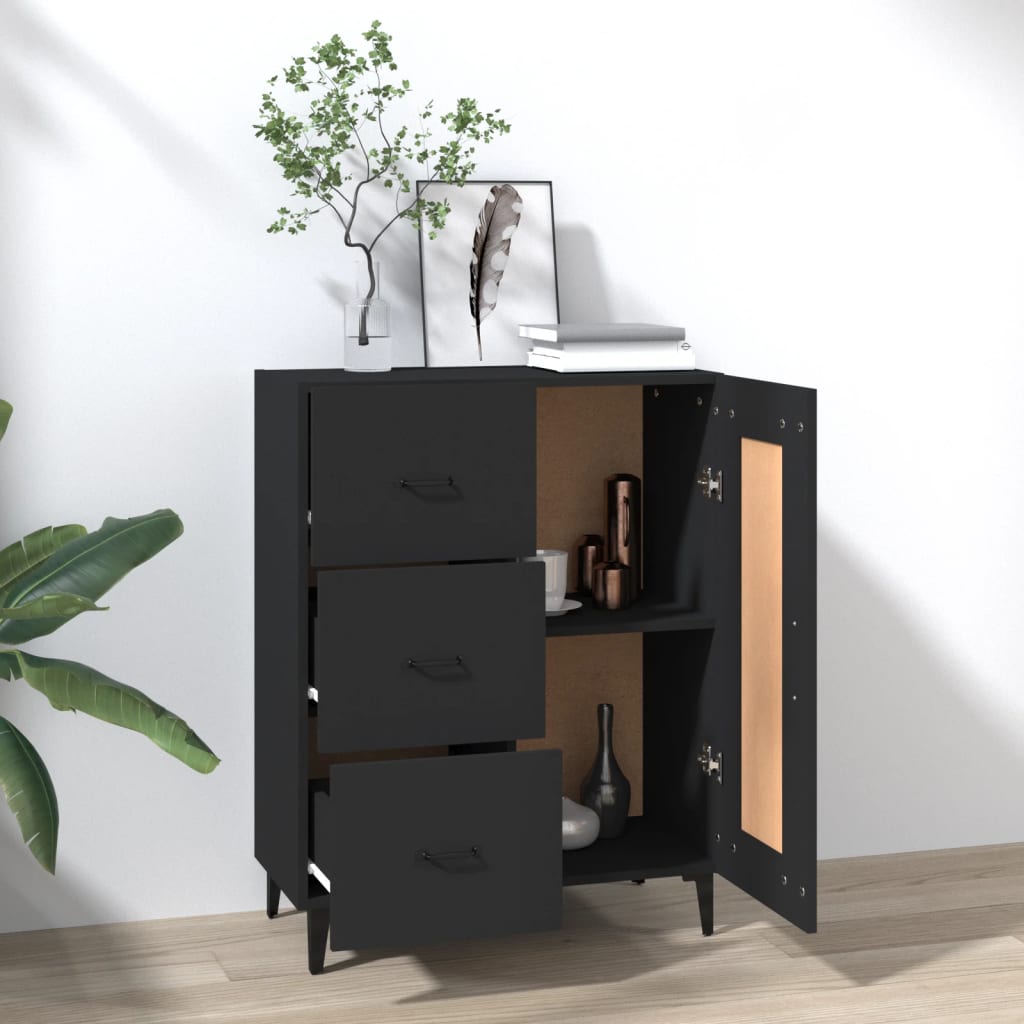 Buffet Noir 69,5x34x90 cm Bois d'ingénierie - XIOS