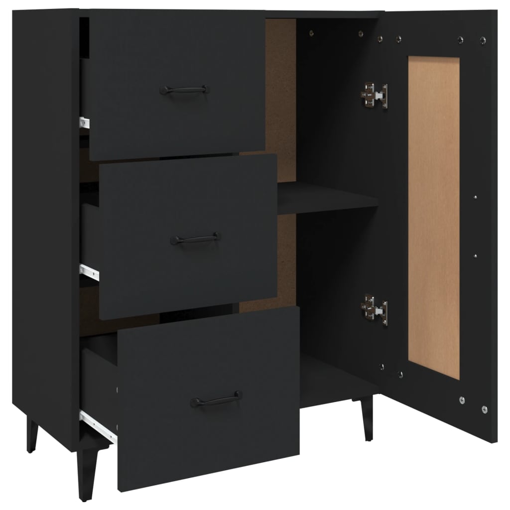 Buffet Noir 69,5x34x90 cm Bois d'ingénierie - XIOS