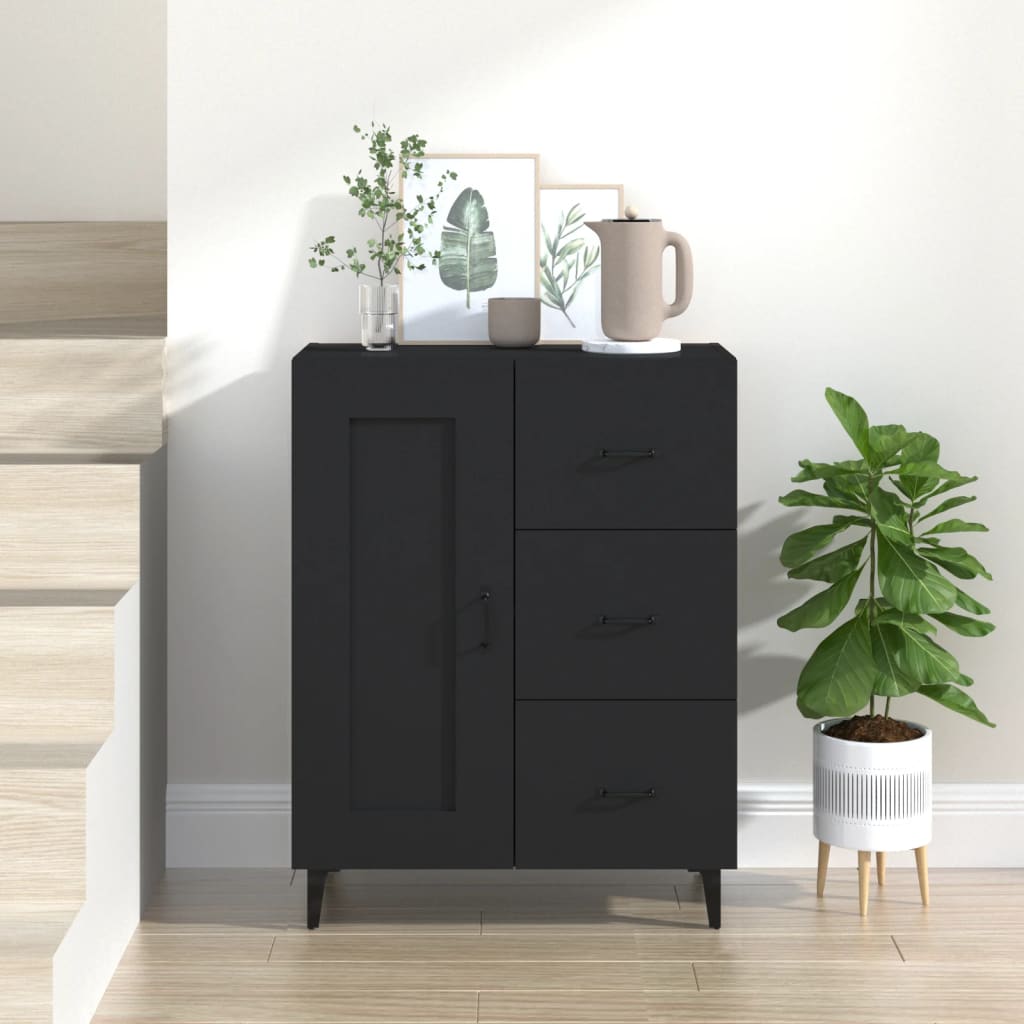 Buffet Noir 69,5x34x90 cm Bois d'ingénierie - XIOS
