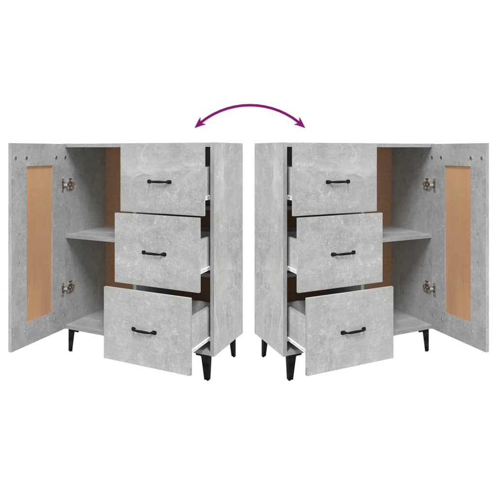 Buffet Gris béton 69,5x34x90 cm Bois d'ingénierie - XIOS