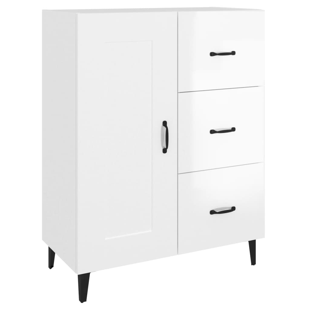 Buffet Blanc brillant 69,5x34x90 cm Bois d'ingénierie - XIOS