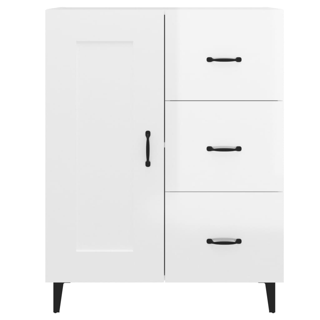 Buffet Blanc brillant 69,5x34x90 cm Bois d'ingénierie - XIOS