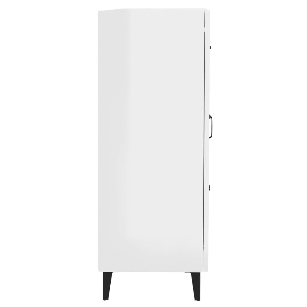 Buffet Blanc brillant 69,5x34x90 cm Bois d'ingénierie - XIOS