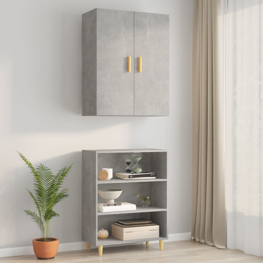 Armoire murale suspendue Gris béton 69,5x34x90 cm - XIOS