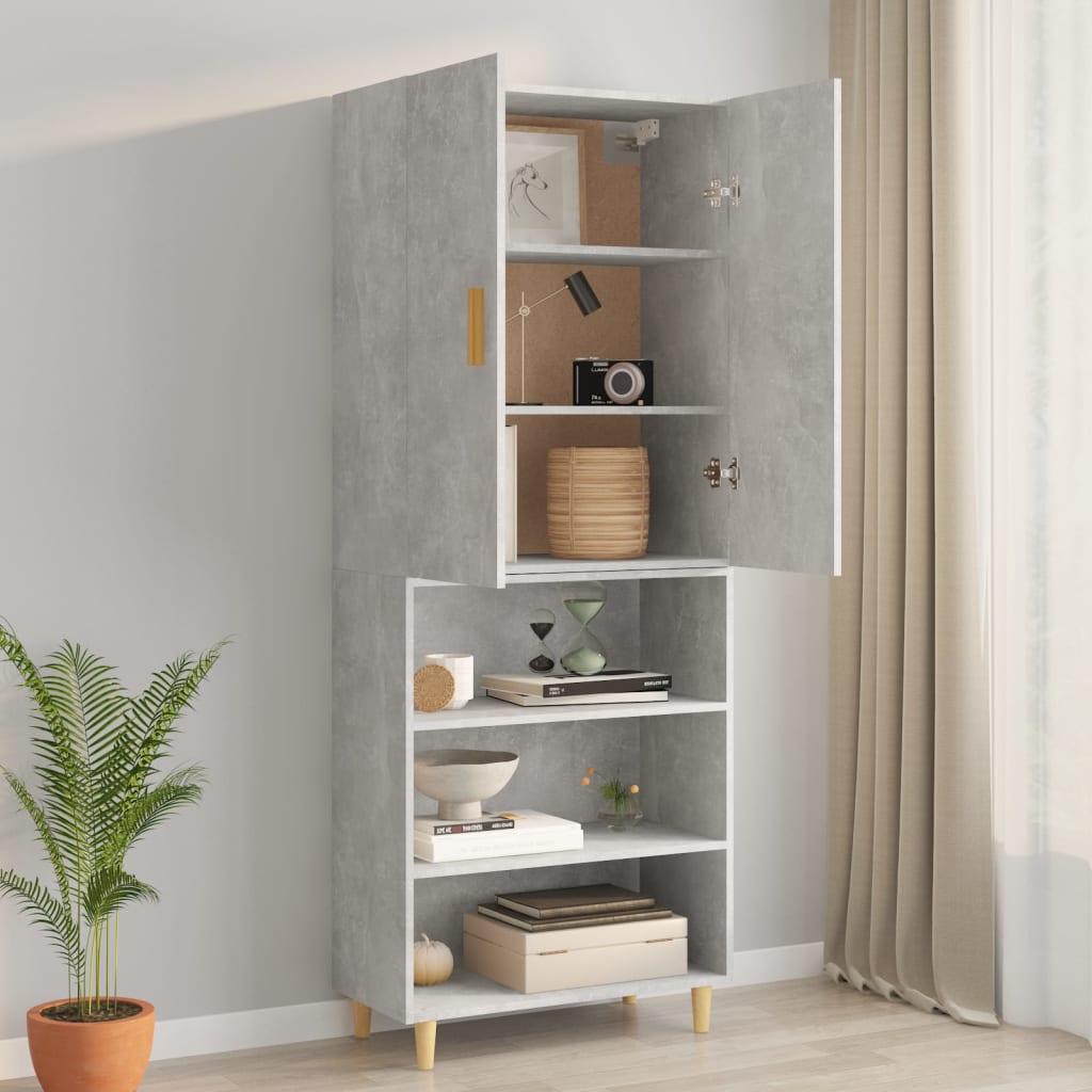 Armoire murale suspendue Gris béton 69,5x34x90 cm - XIOS