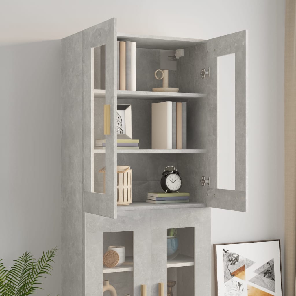 Armoire murale suspendue Gris béton 69,5x34x90 cm - XIOS