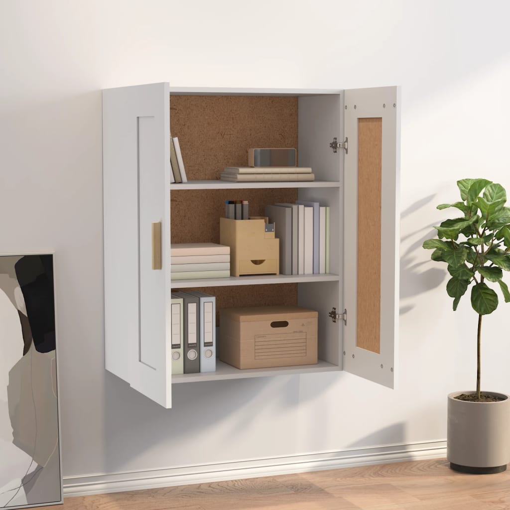 Armoire murale blanc 69,5x32,5x90 cm bois d'ingénierie - XIOS