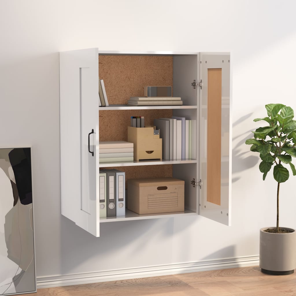 Armoire murale suspendue Blanc brillant 69,5x32,5x90 cm - XIOS