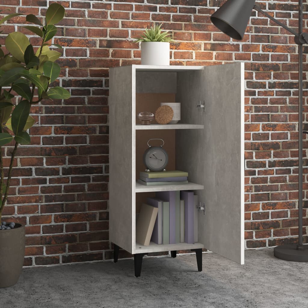 Buffet Gris béton 34,5x34x90 cm Bois d'ingénierie - XIOS