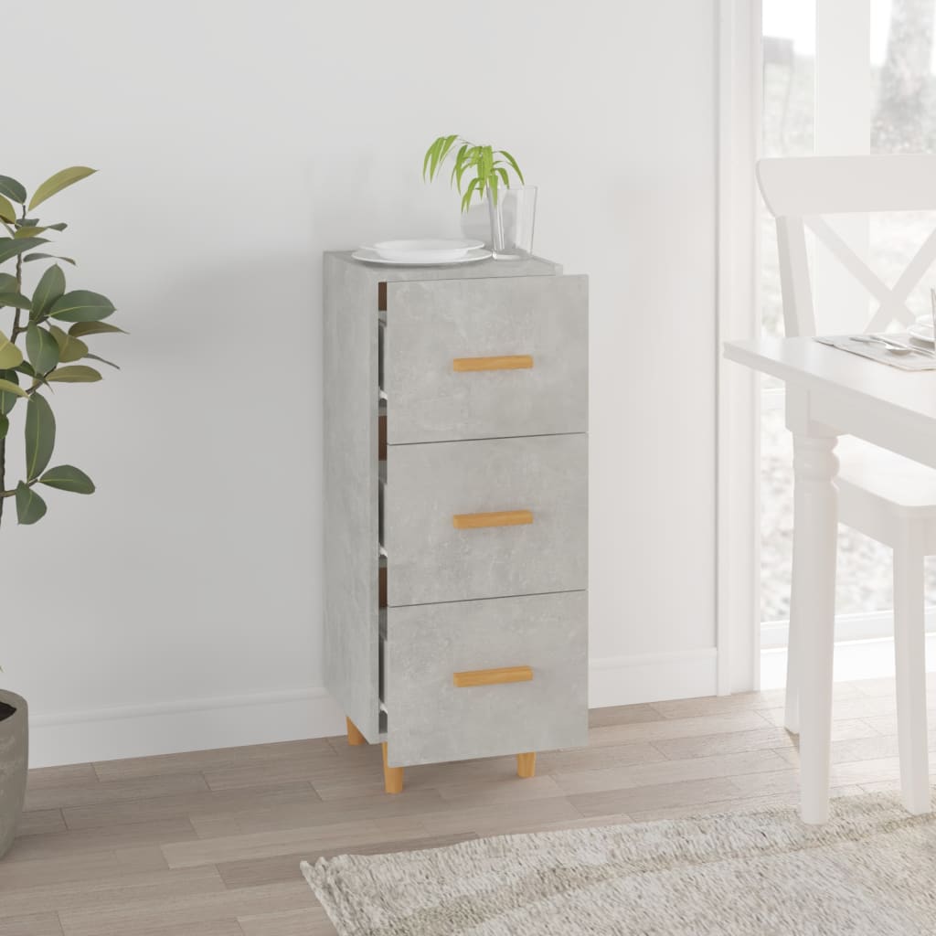 Buffet Gris béton 34,5x34x90 cm Bois d'ingénierie - XIOS