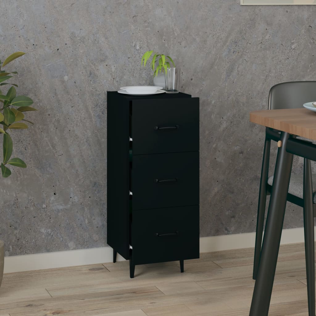 Buffet Noir 34,5x34x90 cm Bois d'ingénierie - XIOS
