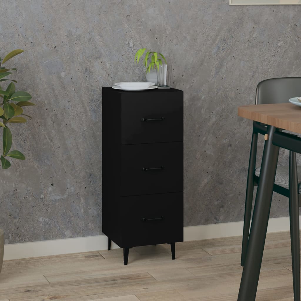 Buffet Noir 34,5x34x90 cm Bois d'ingénierie - XIOS