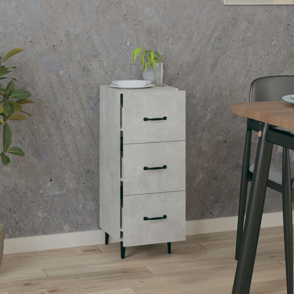 Buffet Gris béton 34,5x34x90 cm Bois d'ingénierie - XIOS