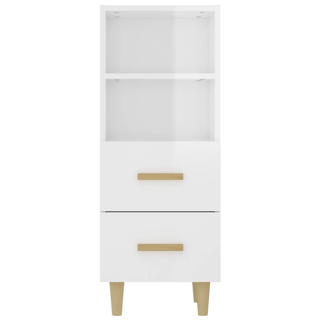 Buffet Blanc brillant 34,5x34x90 cm Bois d'ingénierie - XIOS