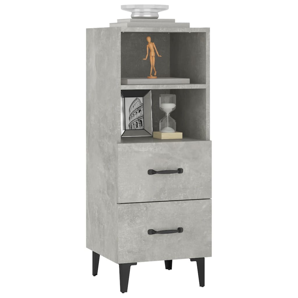 Buffet Gris béton 34,5x34x90 cm Bois d'ingénierie - XIOS