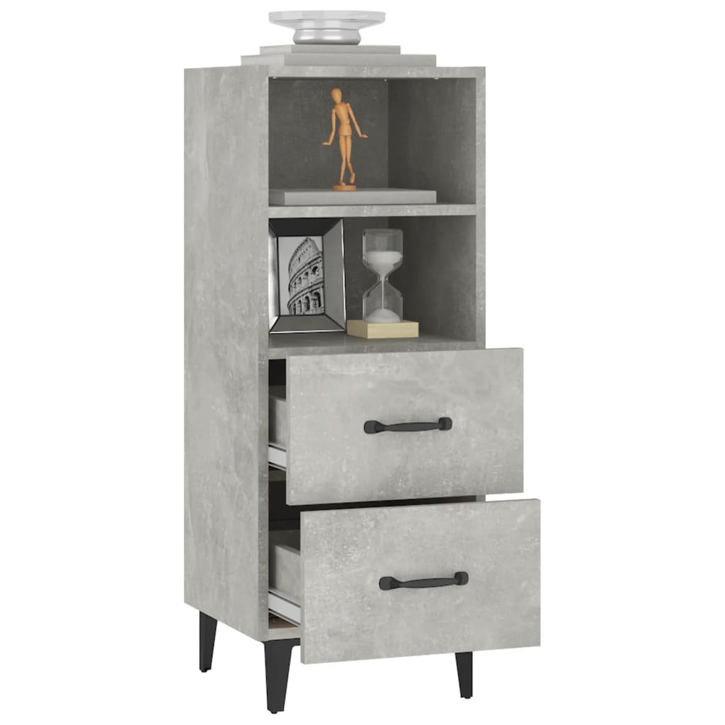 Buffet Gris béton 34,5x34x90 cm Bois d'ingénierie - XIOS