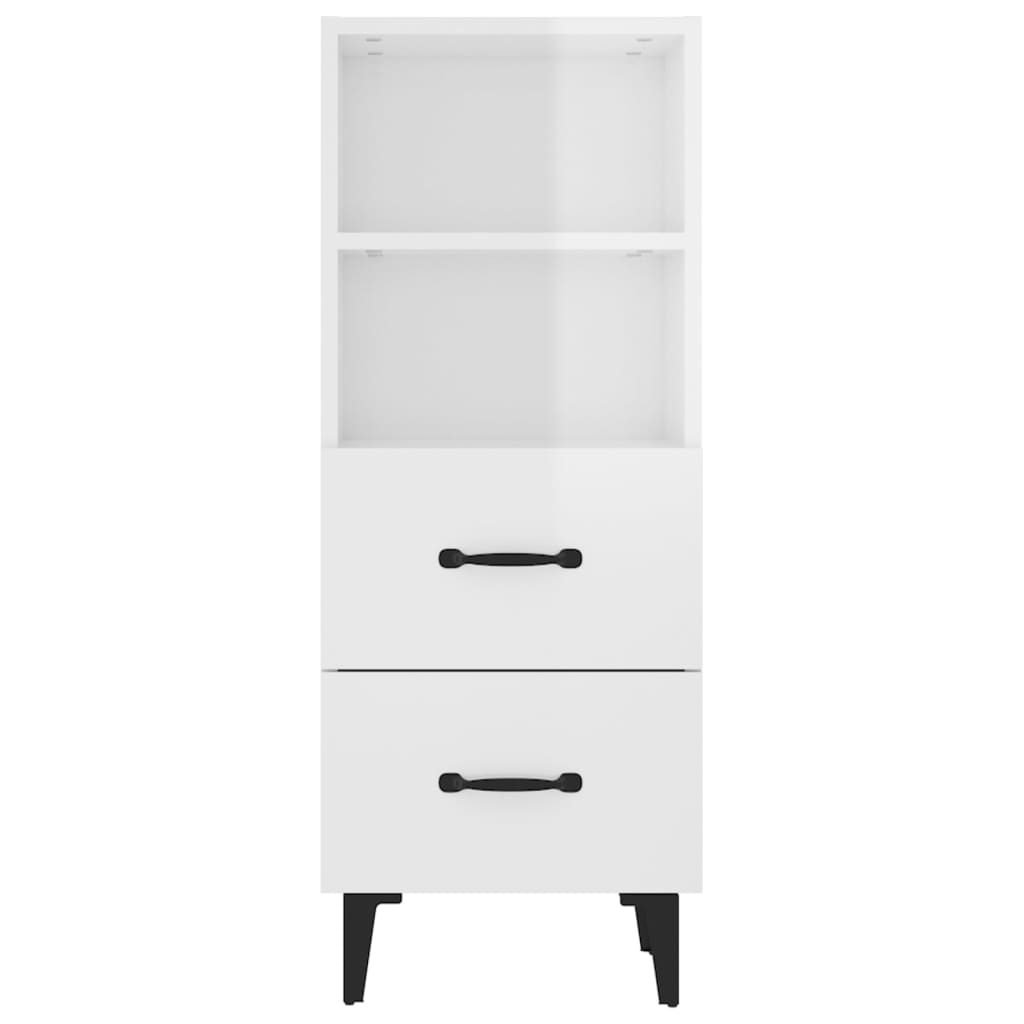 Buffet Blanc brillant 34,5x34x90 cm Bois d'ingénierie - XIOS