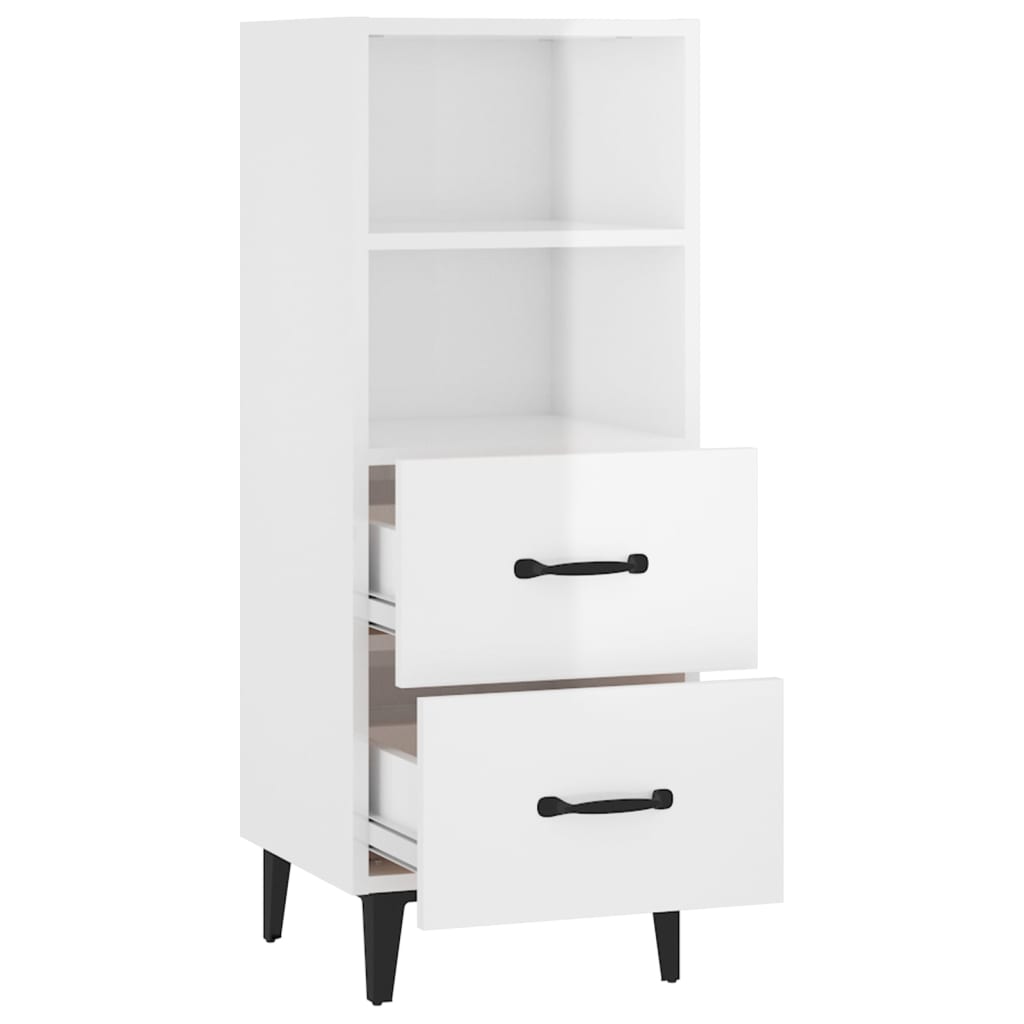 Buffet Blanc brillant 34,5x34x90 cm Bois d'ingénierie - XIOS