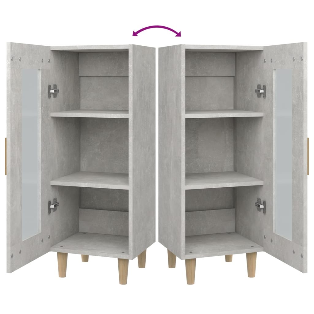 Buffet Gris béton 34,5x34x90 cm Bois d'ingénierie - XIOS