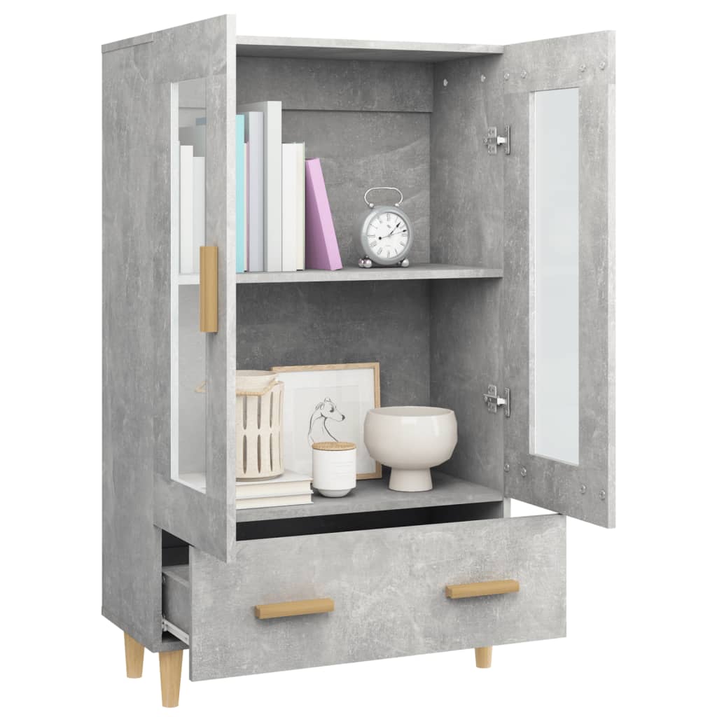 Buffet haut Gris béton 70x31x115 cm Bois d'ingénierie - XIOS