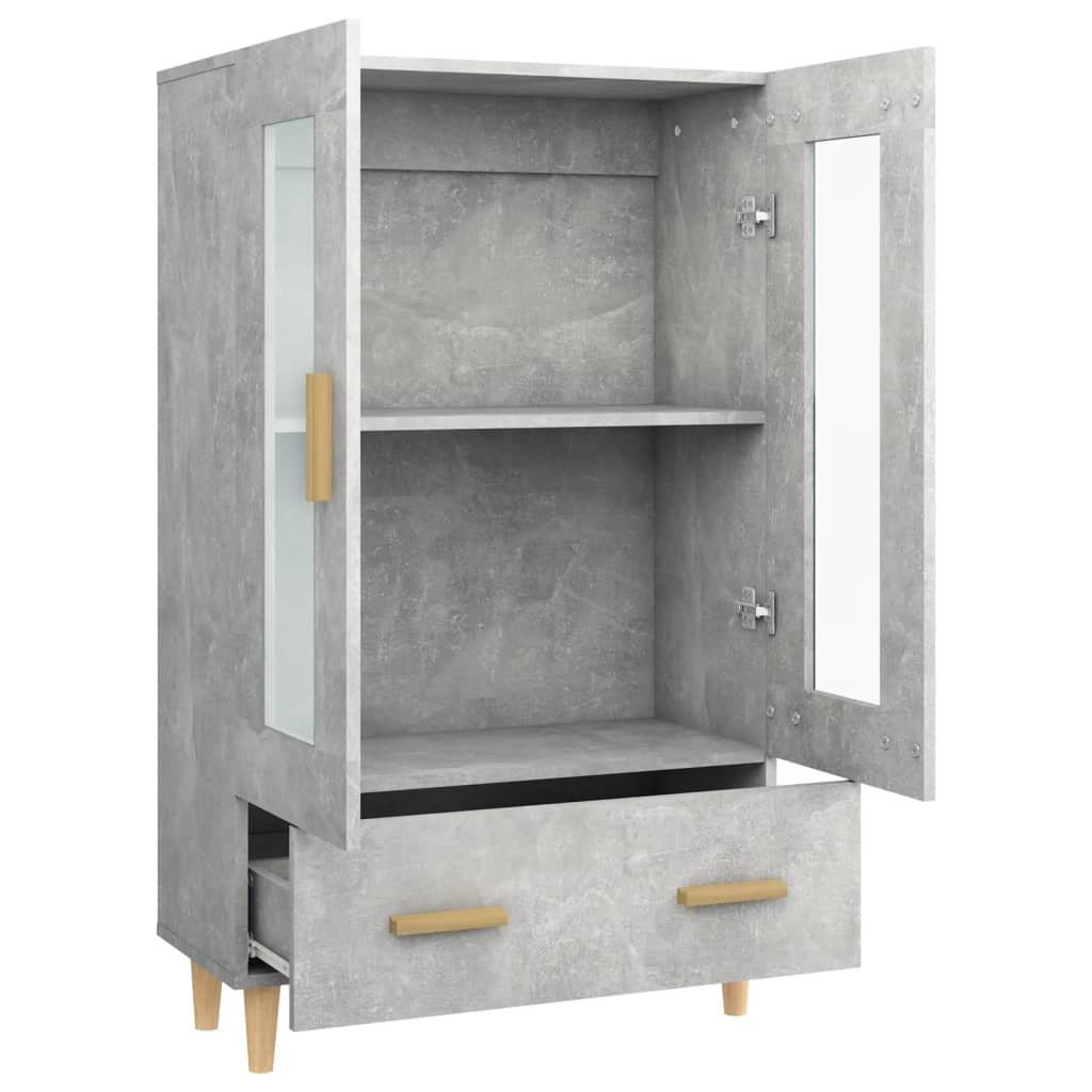 Buffet haut Gris béton 70x31x115 cm Bois d'ingénierie - XIOS