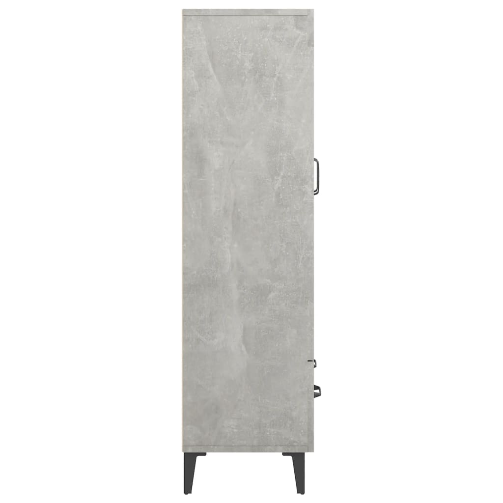 Buffet haut Gris béton 70x31x115 cm Bois d'ingénierie - XIOS