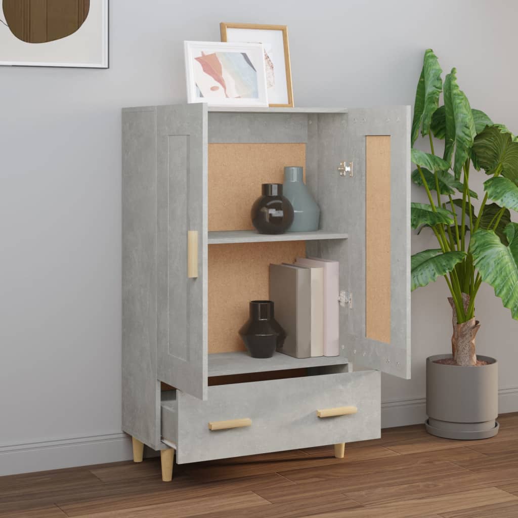 Buffet haut Gris béton 70x31x115 cm Bois d'ingénierie - XIOS