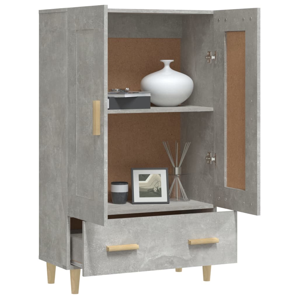Buffet haut Gris béton 70x31x115 cm Bois d'ingénierie - XIOS