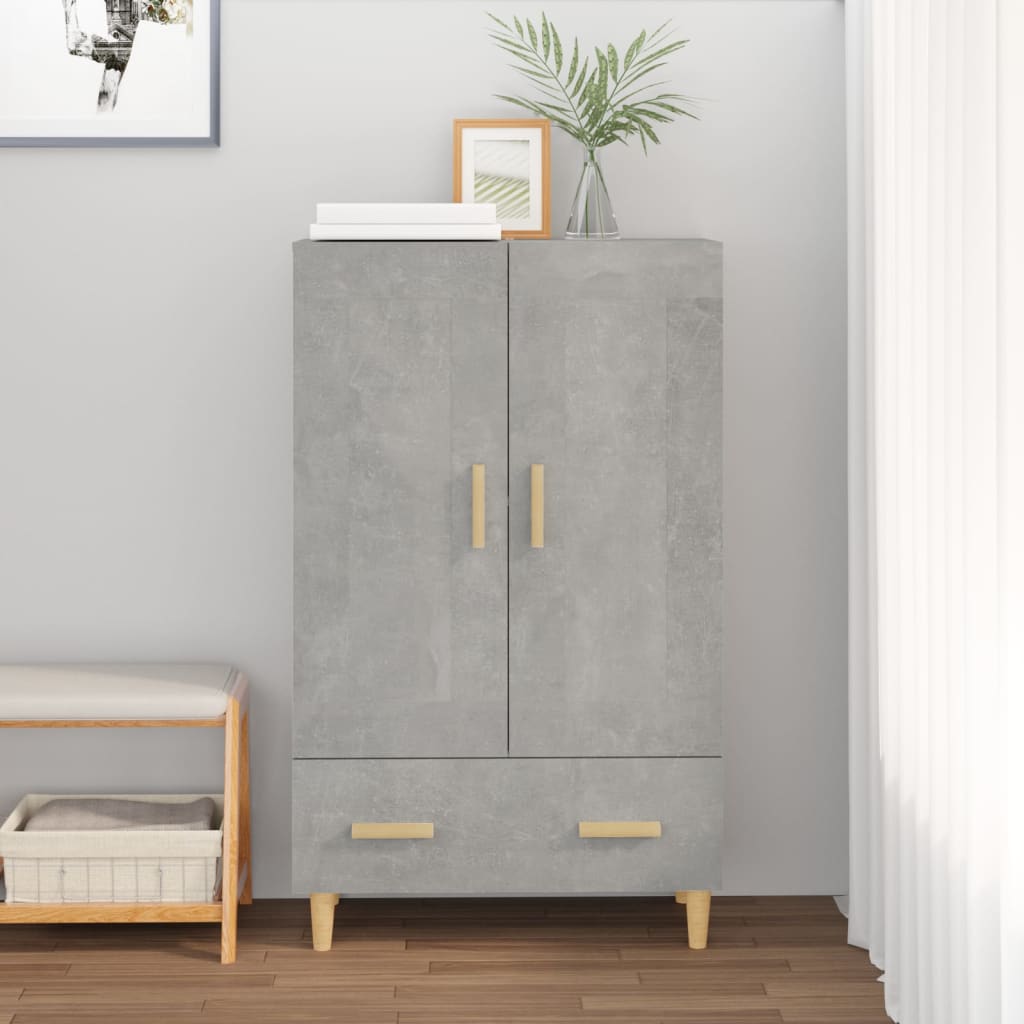 Buffet haut Gris béton 70x31x115 cm Bois d'ingénierie - XIOS