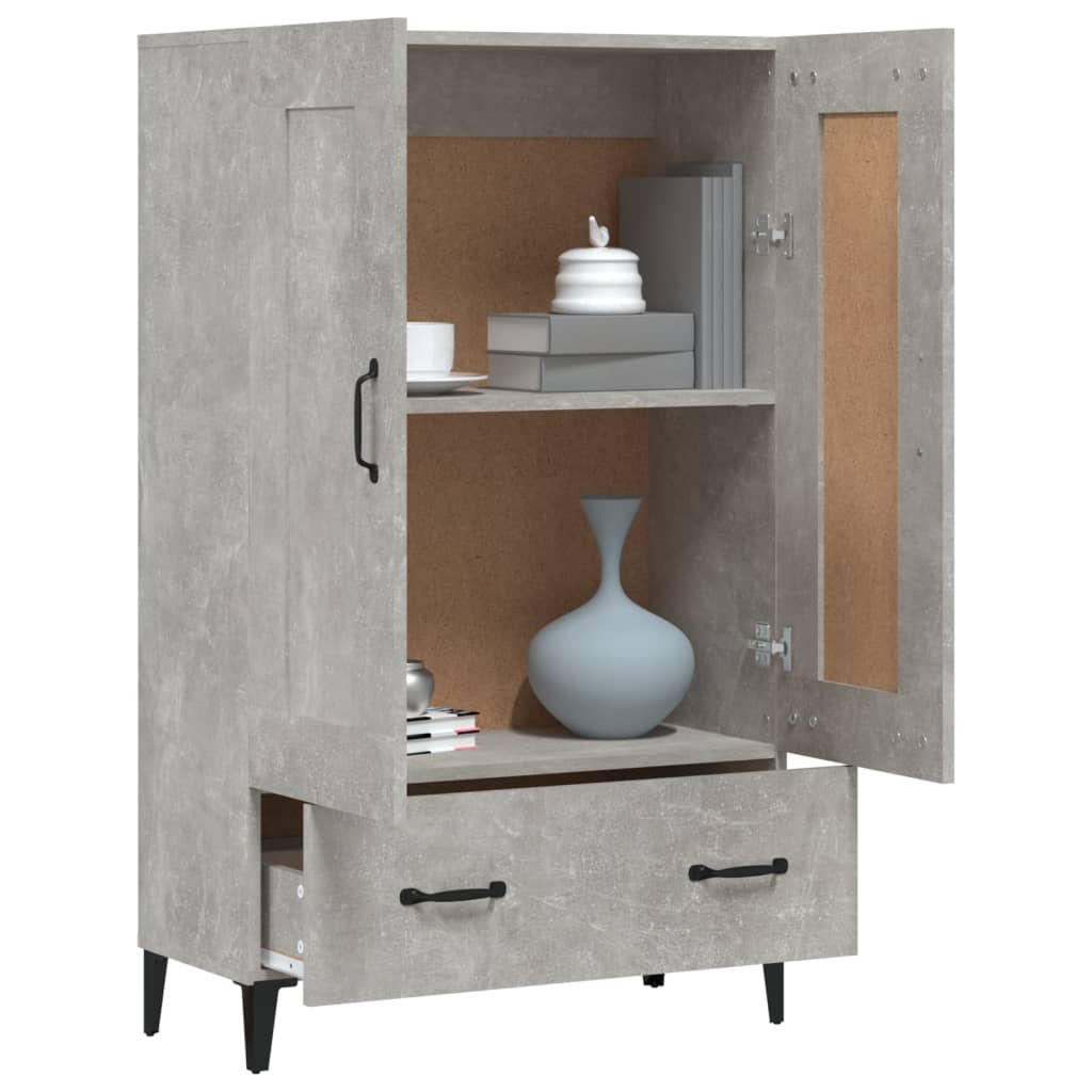 Buffet haut Gris béton 70x31x115 cm Bois d'ingénierie - XIOS