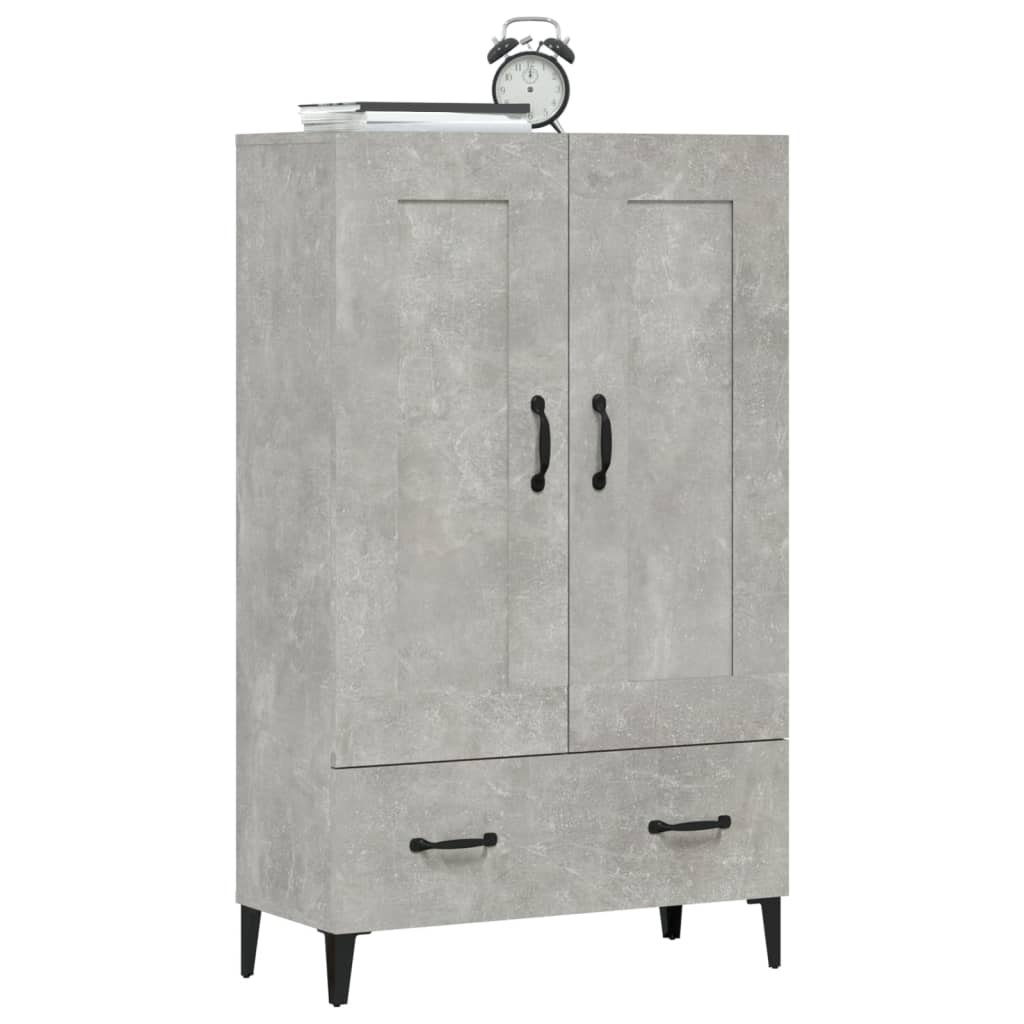 Buffet haut Gris béton 70x31x115 cm Bois d'ingénierie - XIOS