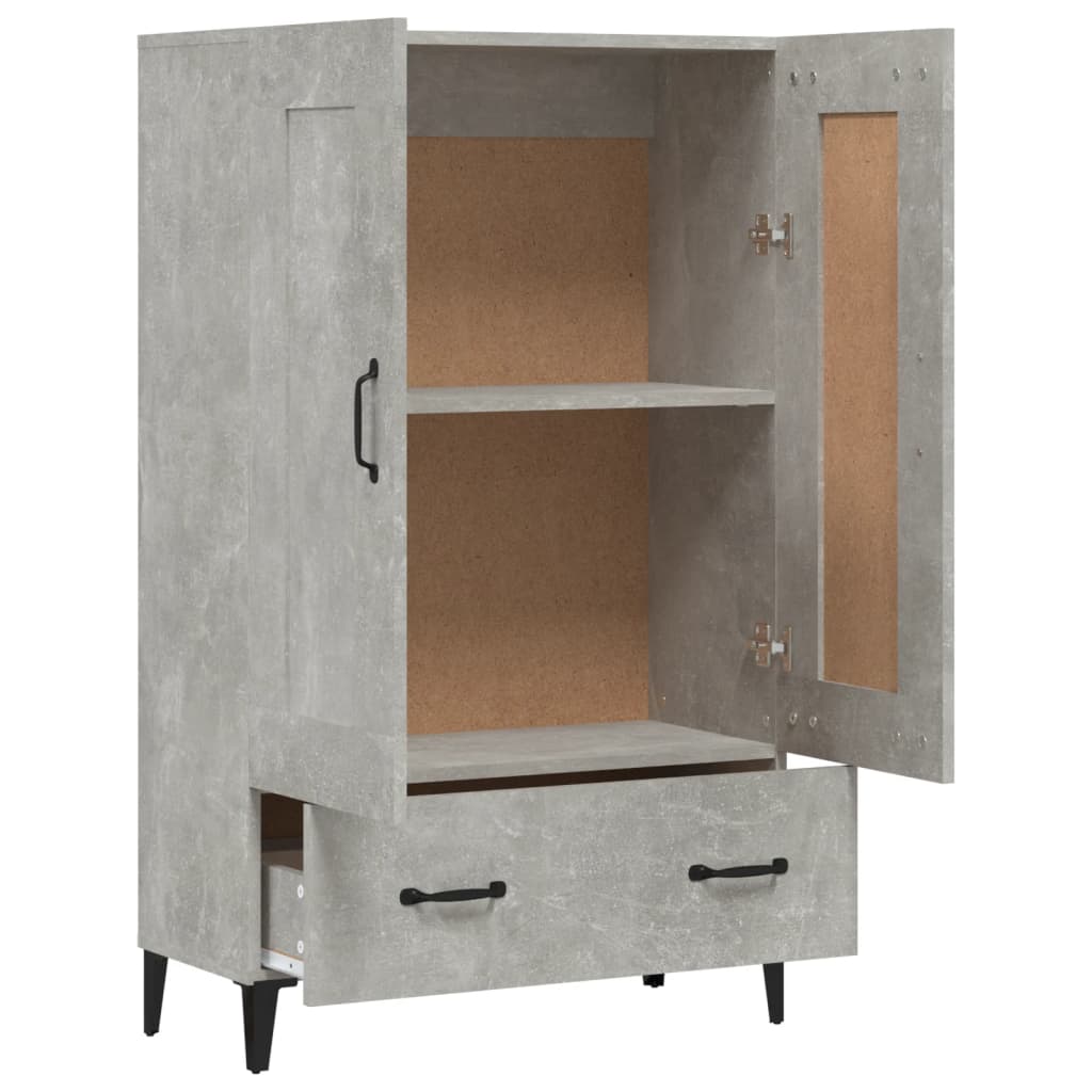 Buffet haut Gris béton 70x31x115 cm Bois d'ingénierie - XIOS