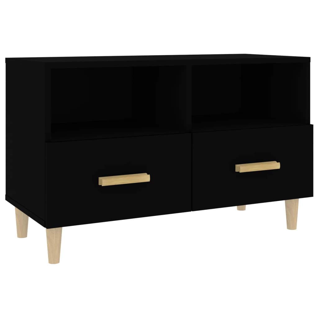 Meuble TV Noir 80x36x50 cm Bois d'ingénierie Meubles TV vidaXL   