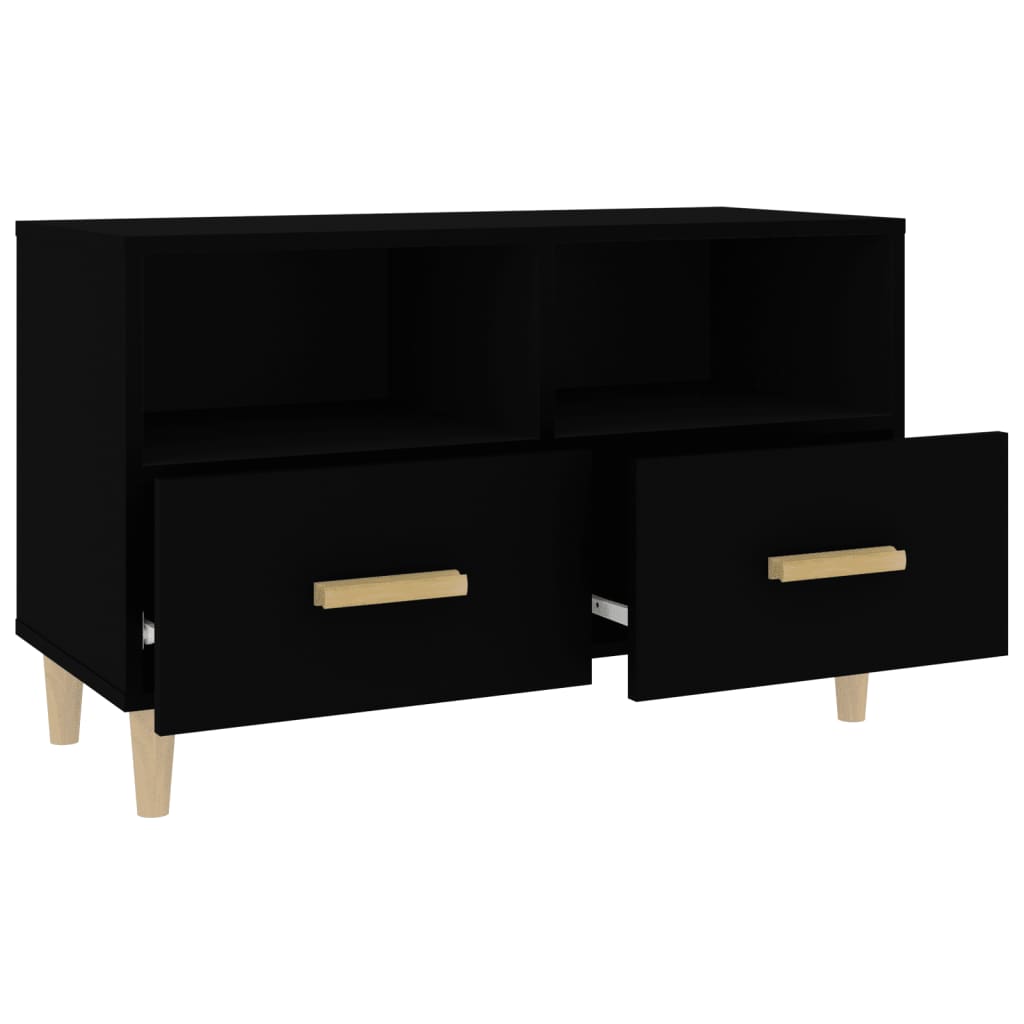 Meuble TV Noir 80x36x50 cm Bois d'ingénierie Meubles TV vidaXL   