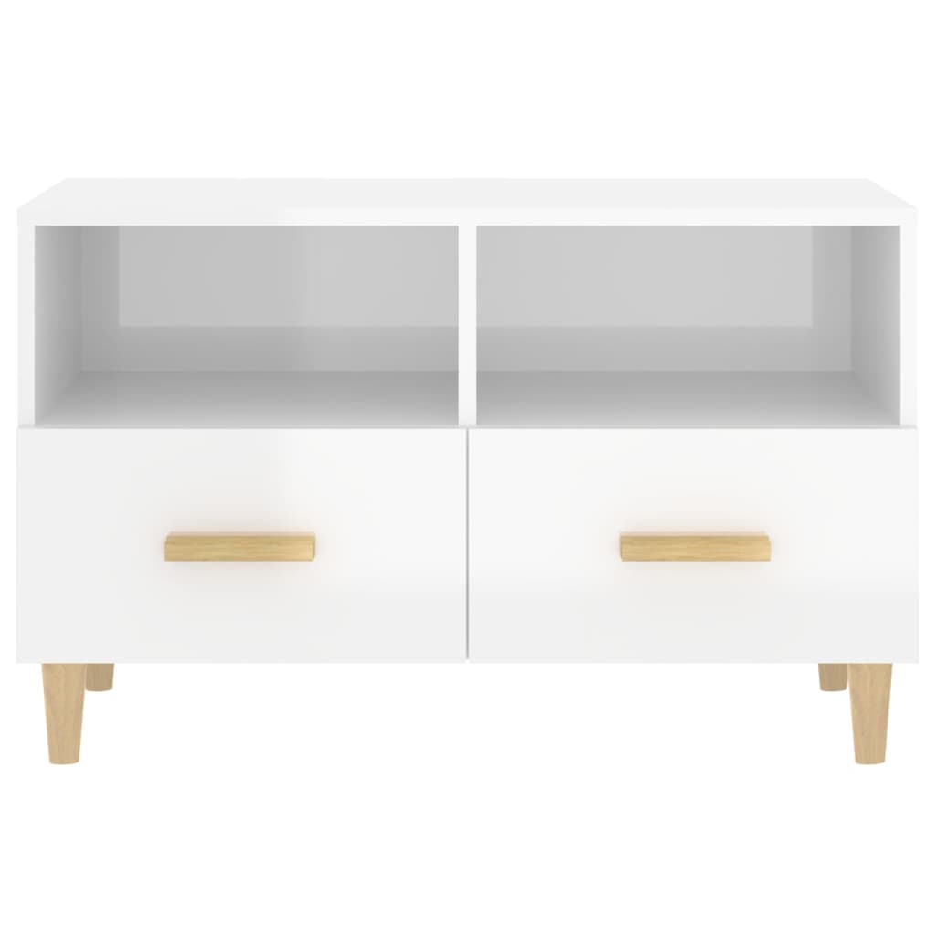 Meuble TV Blanc brillant 80x36x50 cm Bois d'ingénierie Meubles TV vidaXL   