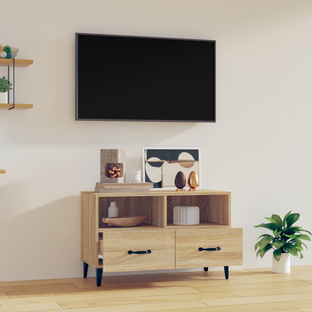 Meuble TV Chêne sonoma 80x36x50 cm Bois d'ingénierie Meubles TV vidaXL   