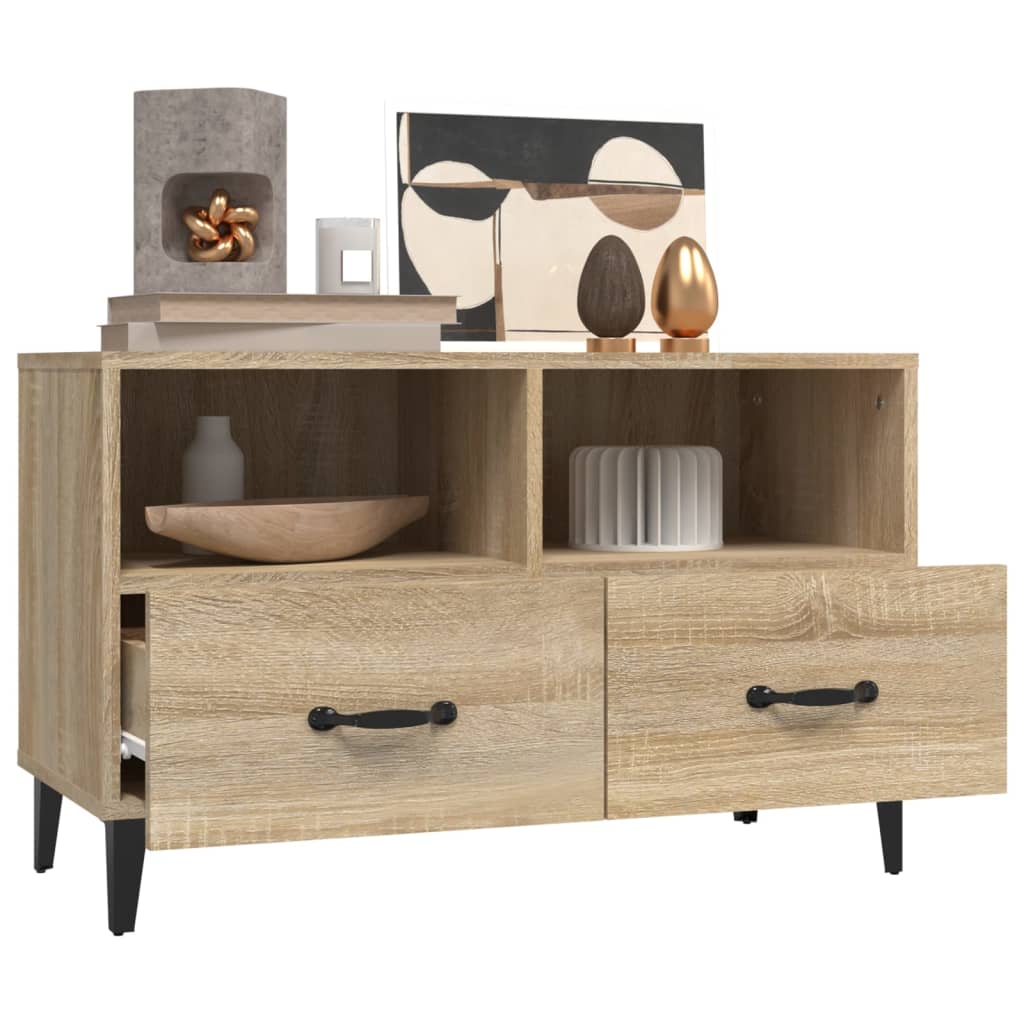 Meuble TV Chêne sonoma 80x36x50 cm Bois d'ingénierie Meubles TV vidaXL   