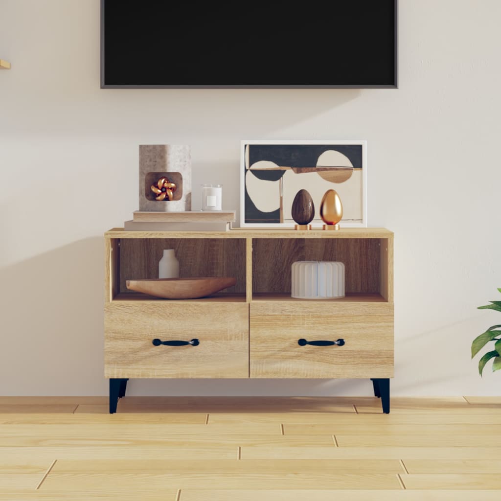 Meuble TV Chêne sonoma 80x36x50 cm Bois d'ingénierie Meubles TV vidaXL   