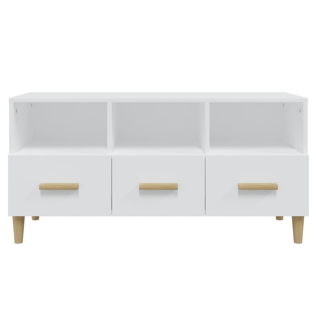 Meuble TV Blanc 102x36x50 cm Bois d'ingénierie - XIOS