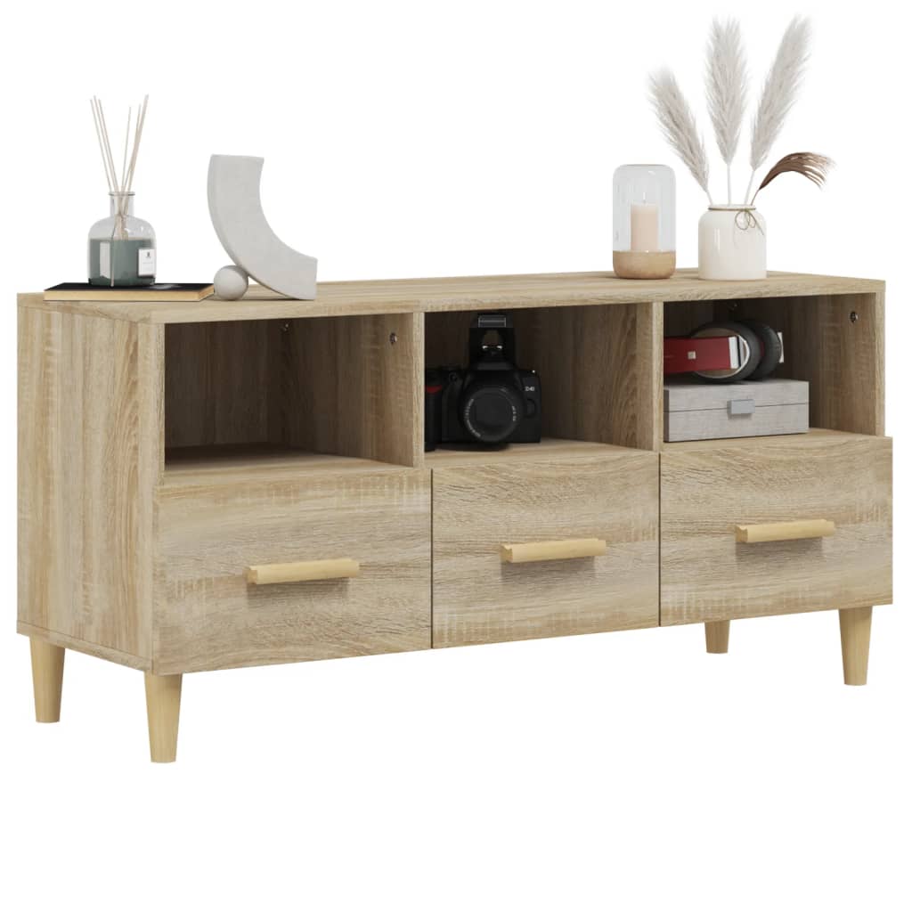 Meuble TV Chêne sonoma 102x36x50 cm Bois d'ingénierie - XIOS