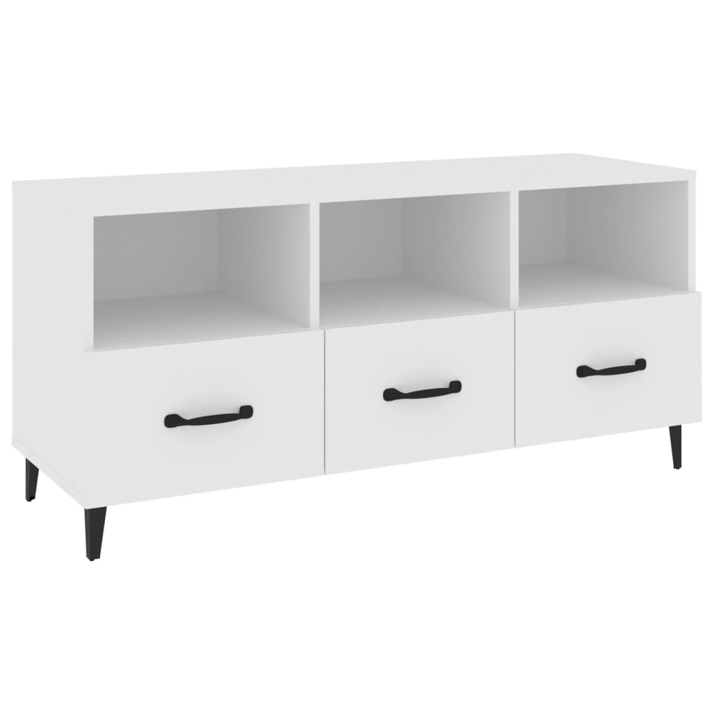 Meuble TV Blanc 102x35x50 cm Bois d'ingénierie - XIOS