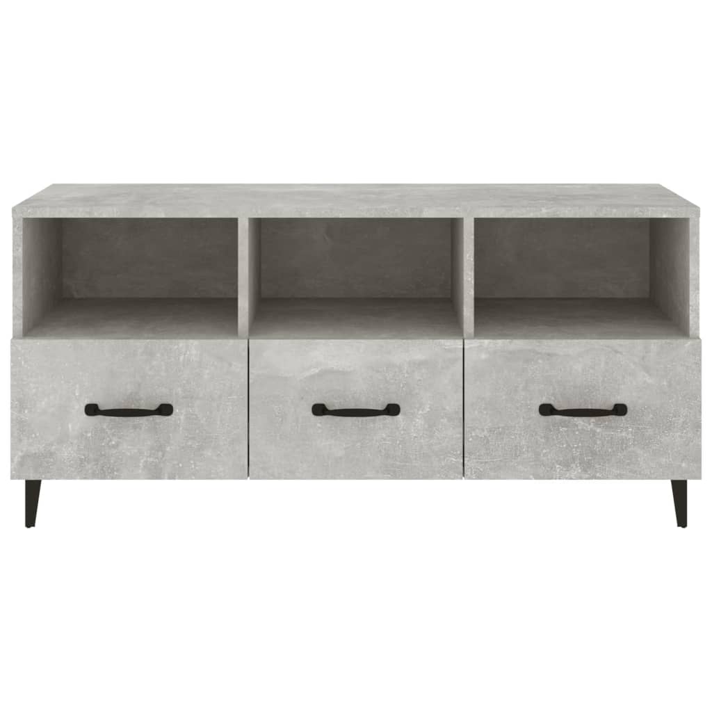 Meuble TV Gris béton 102x35x50 cm Bois d'ingénierie - XIOS