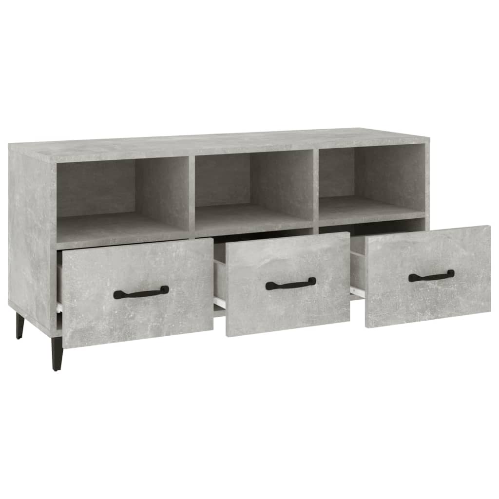Meuble TV Gris béton 102x35x50 cm Bois d'ingénierie - XIOS